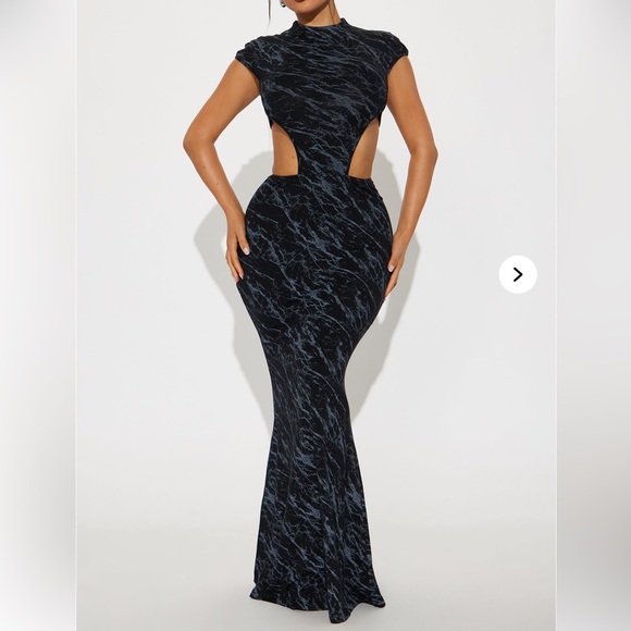 Fashion Nova Dresses & Skirts - Miranda Black Smoke Marble Cut Out Dress